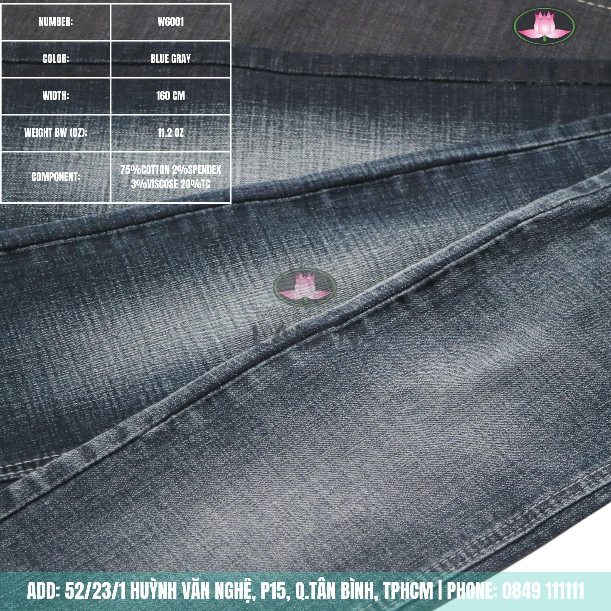 VẢI JEAN MÃ W6001