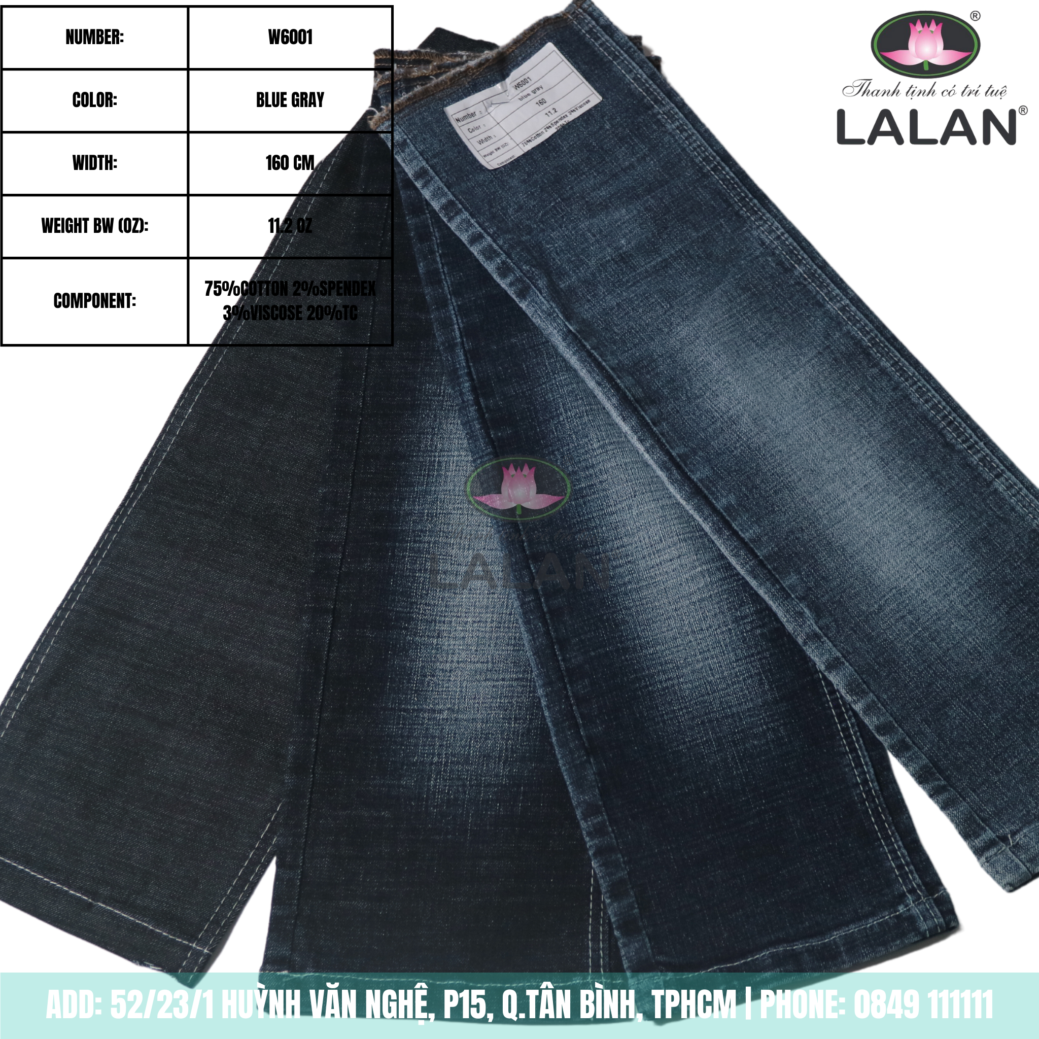 VẢI JEAN MÃ W6001